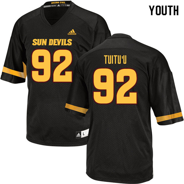 Youth #92 Nami Tuitu'u Arizona State Sun Devils College Football Jerseys Sale-Black - Click Image to Close